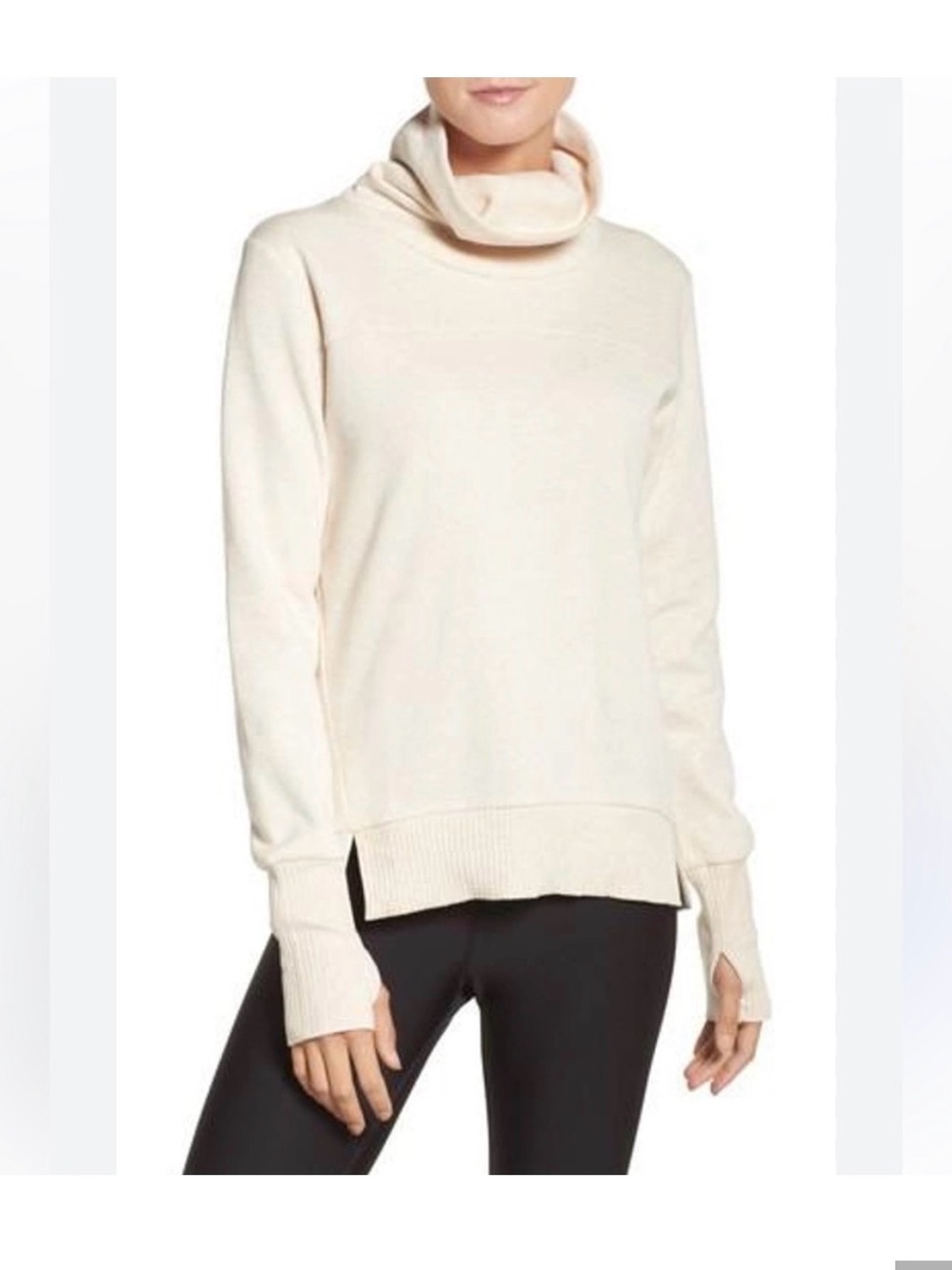 ALO Yoga Haze cream Funnel Neck Pullover sweater